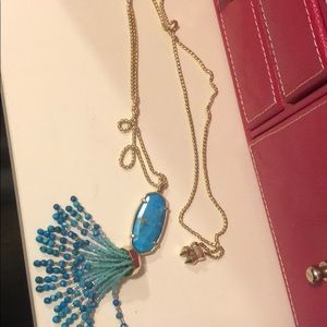 Blue Kendra Scott tassel necklace